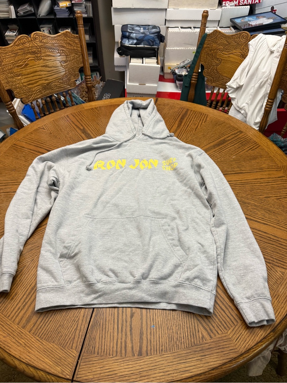 Ron Jon Gray Hoodie with Yellow Accent Logo